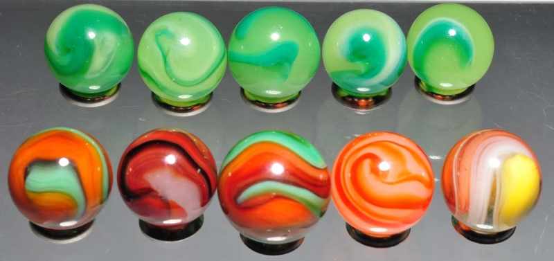 Appraisal: Lot of Akro Agate Marbles Description Consists of a popeye