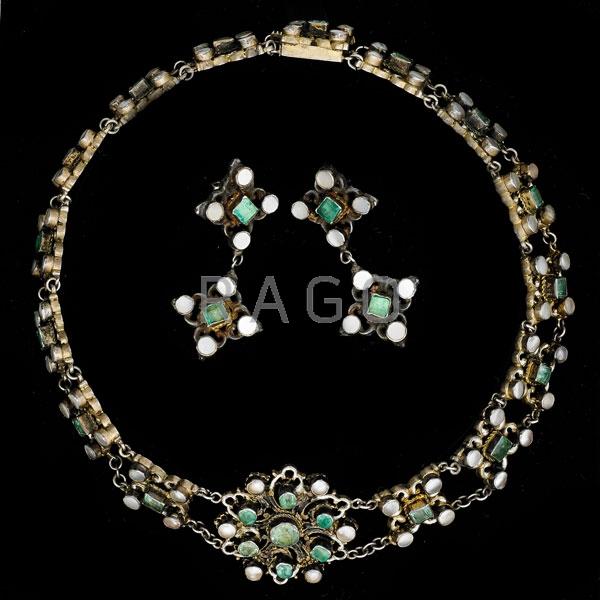 Appraisal: RENAISSANCE REVIVAL ENAMELED JEWELED DEMI-PARURE Condition Report