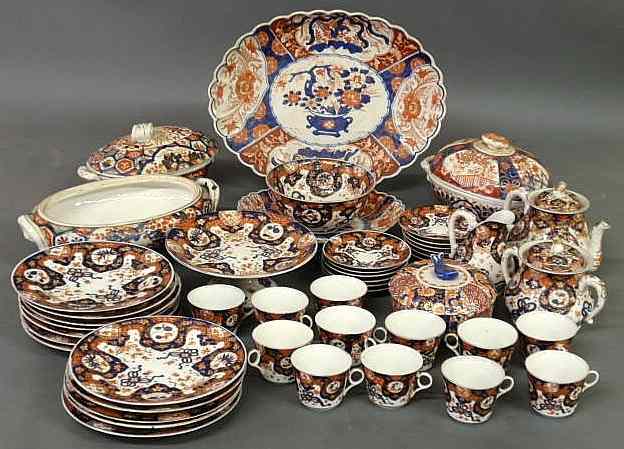 Appraisal: Large assembled set of Imari china th c to include