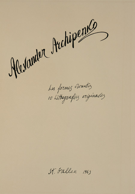 Appraisal: Alexander Archipenko Ukrainian American - Le Forme Vivantes Portfolio of