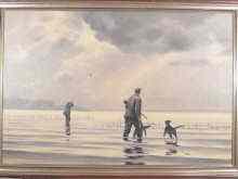 Appraisal: A pair of oil on canvas pictures of wildfowling each