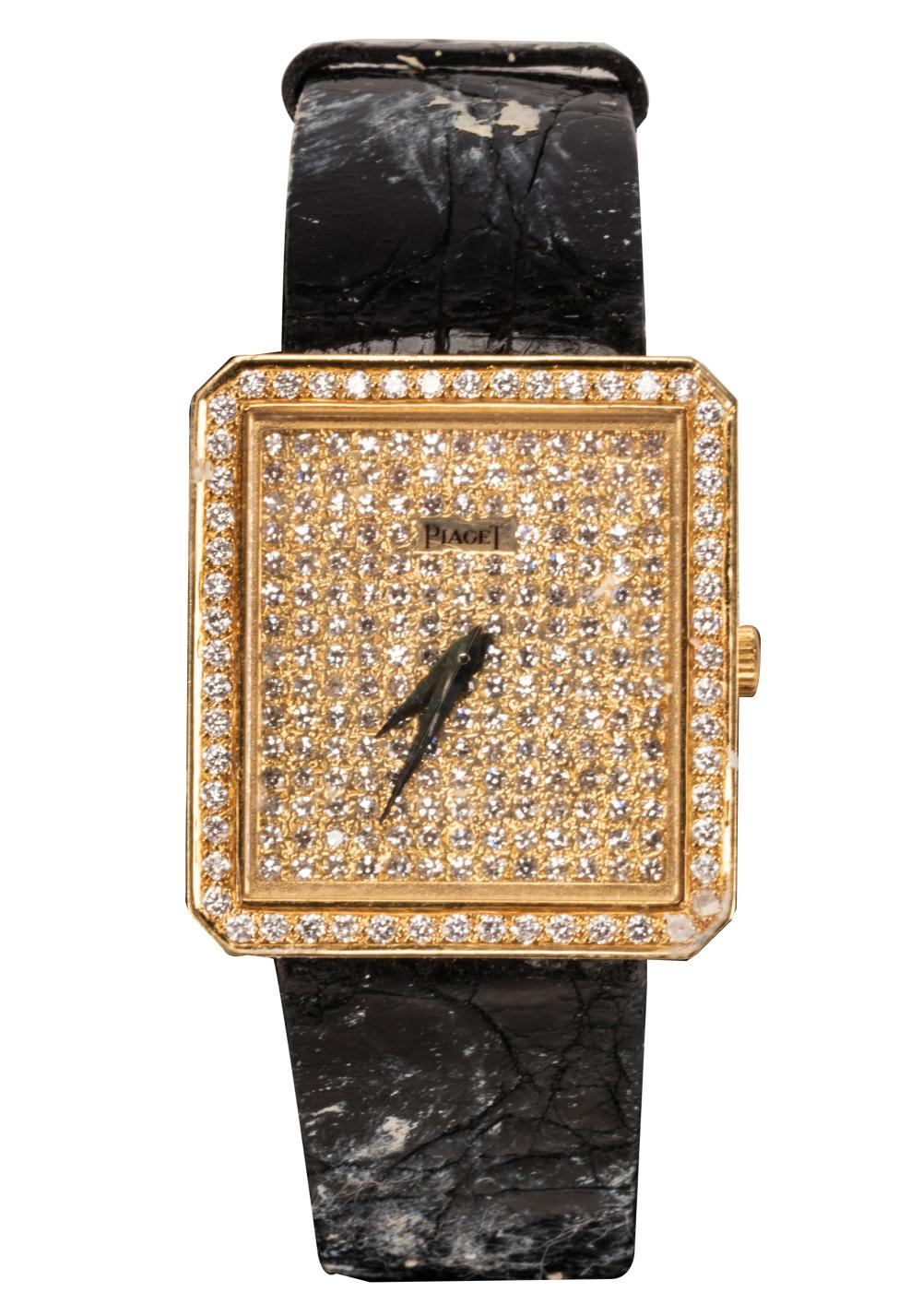 Appraisal: PIAGET KARAT YELLOW GOLD DIAMOND WATCHcontaining single-cut diamonds G-H VS