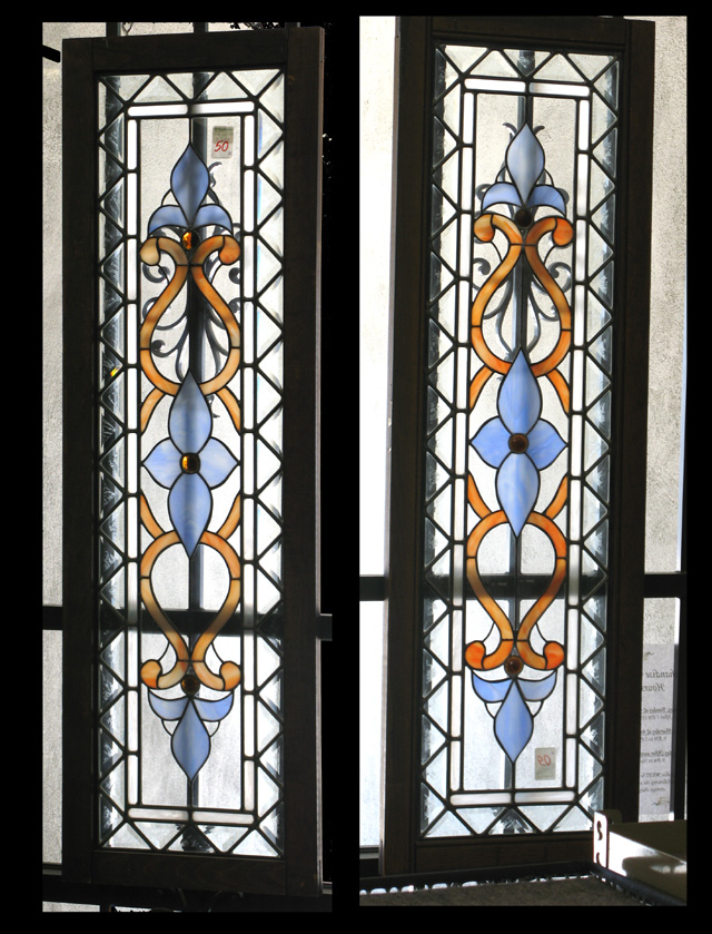 Appraisal: PAIR OF VICTORIAN STYLE LEADED GLASS TRANSOM WINDOWS American th