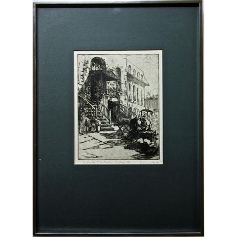 Appraisal: SIMONE HUDON-BEAULAC CANADIAN - LA HALLE MONTCALM QUEBEC ETCHING SIGNED