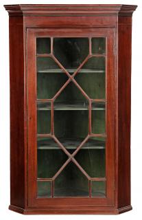 Appraisal: George III Inlaid Mahogany Hanging Corner Cupboard British late th