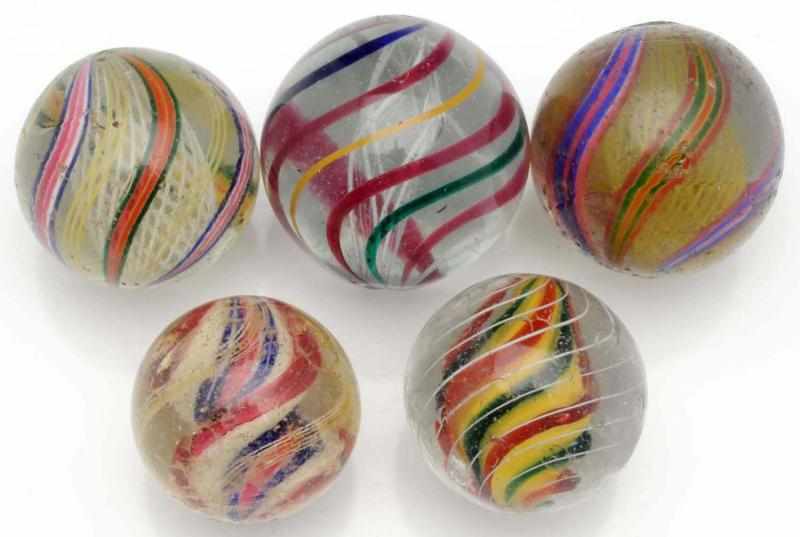 Appraisal: Lot of Large Swirl Marbles Includes two polished marbles with