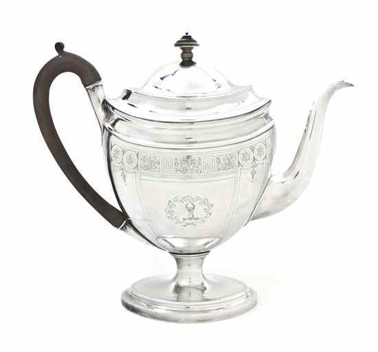 Appraisal: A George III Silver Coffee Pot Andrew Fogelberg London having