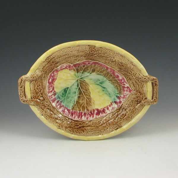 Appraisal: Majolica Leaf Platter marked ''w excellent condition