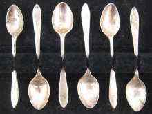 Appraisal: A set of six silver demi-tasse spoons in case