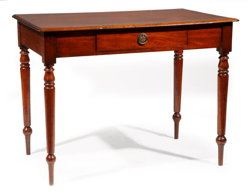 Appraisal: George IV Mahogany Console Table c top with beveled edge