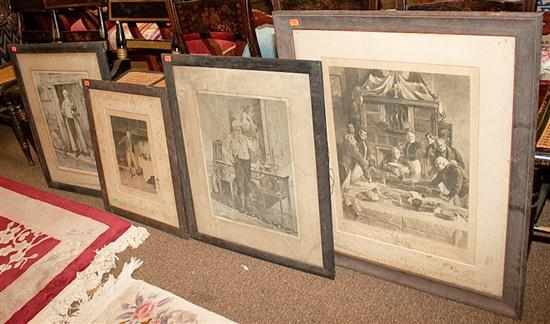 Appraisal: Four W Dendy Sadler signed engravings each framed as is