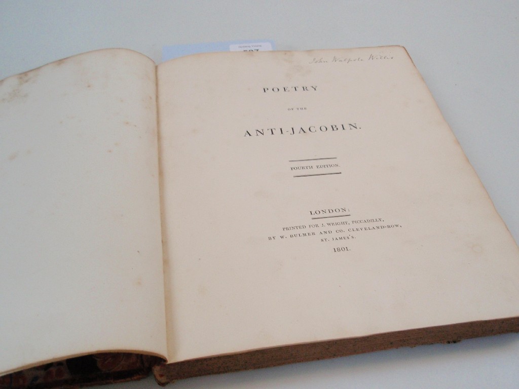 Appraisal: Frere Canning et al Poetry of the Anti-Jacobin printed for