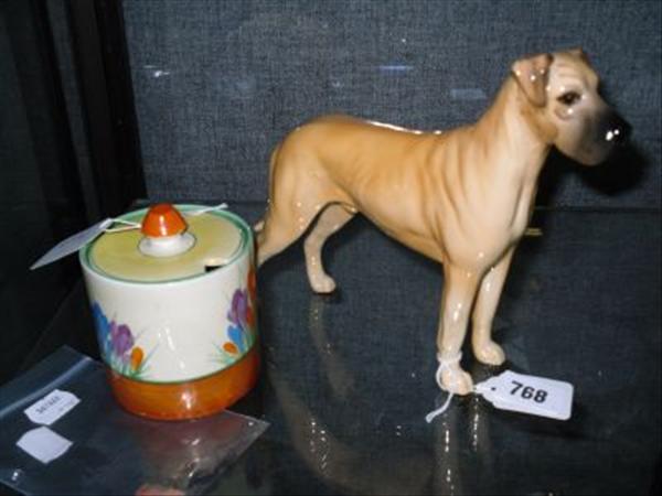 Appraisal: A Beswick figural hound 'Ruler of Ouborough' and a Clarice