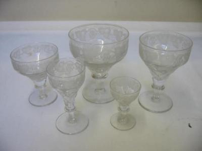 Appraisal: A PART WINE SERVICE comprising eight large glasses five medium