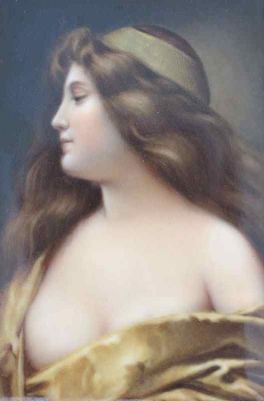 Appraisal: MINIATURE PAINTING ON PORCELAIN OF A YOUNG MAIDEN SIGNED WAGNER