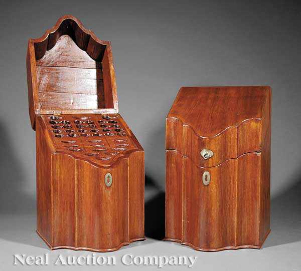 Appraisal: A Pair of Antique English Mahogany Knife Boxes late th