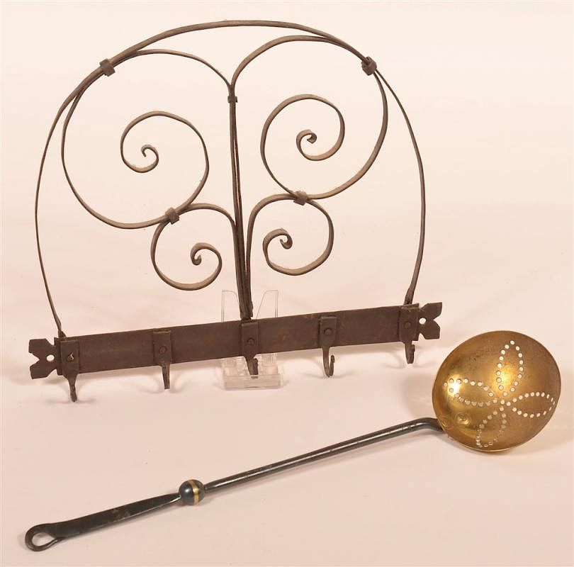 Appraisal: Two Reproduction Wrought Iron Pieces Two Reproduction Wrought Iron Pieces