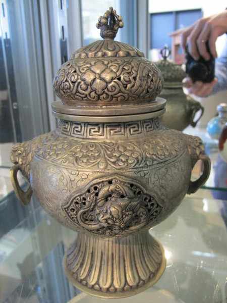 Appraisal: TIBETAN CAST METAL URN