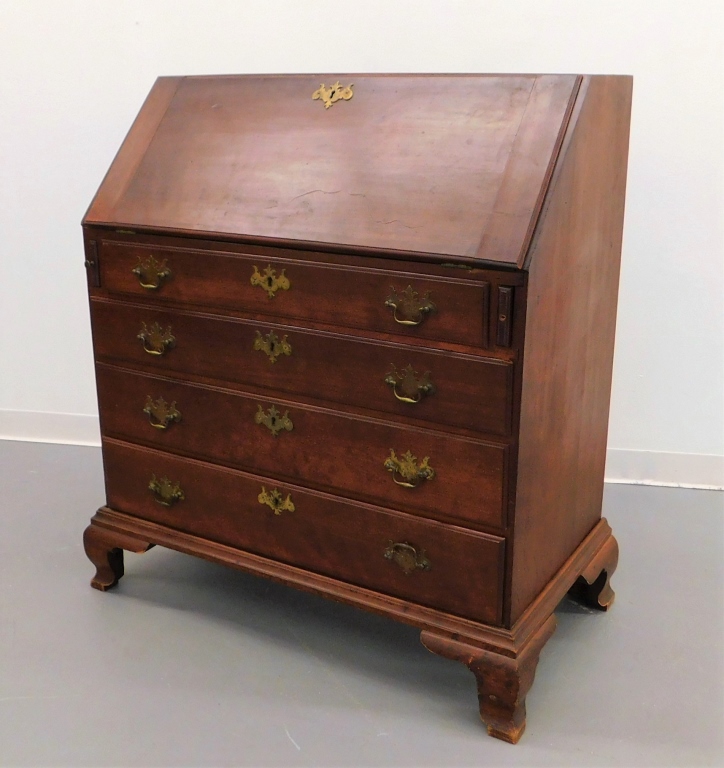 Appraisal: CHIPPENDALE GRADUATED SLANT FRONT MAHOGANY DESK United States th CenturySlant