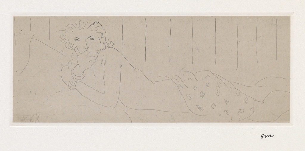 Appraisal: HENRI MATISSE Nu Allong Etching on Chine coll x mm