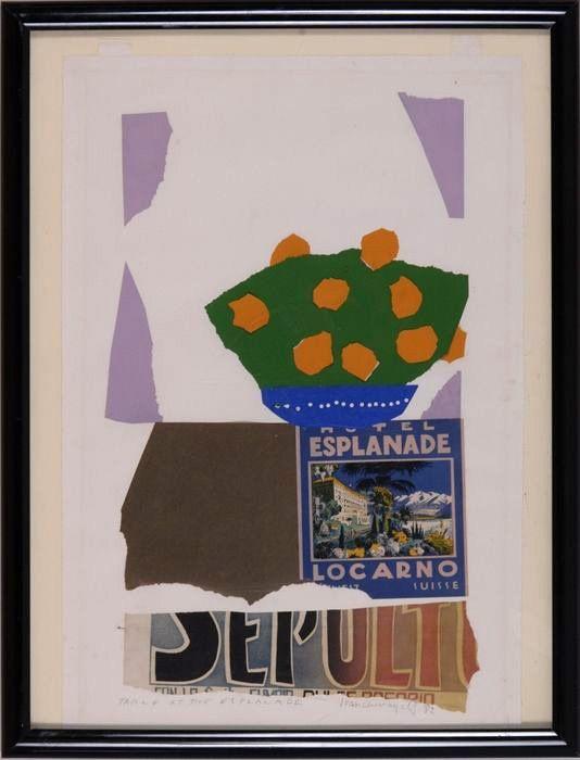 Appraisal: Ivan Chermayeff b Table and the Esplanade Collage titled signed