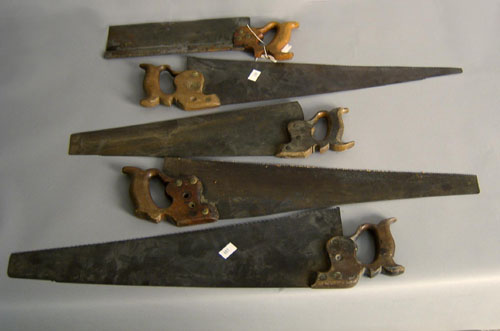 Appraisal: Five saws to include examples by H Disston