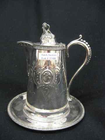 Appraisal: Victorian Silverplate Syrup Pitcher medallion design by Wilcox ''