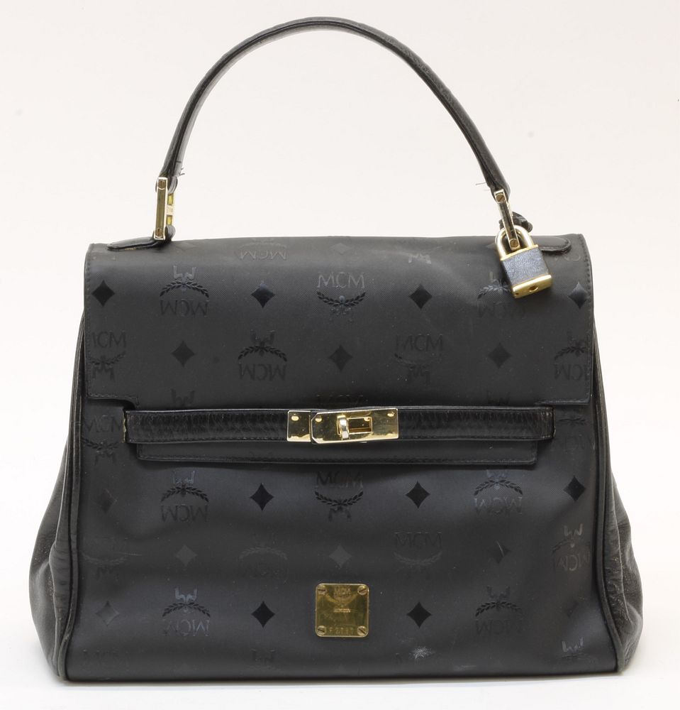 Appraisal: MCM Kelly A vintage MCM Kelly bag black coated canvas