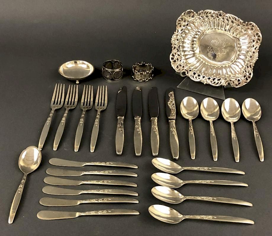 Appraisal: Sterling Silver Tableware Partial sterling silver flatware service by Lunt