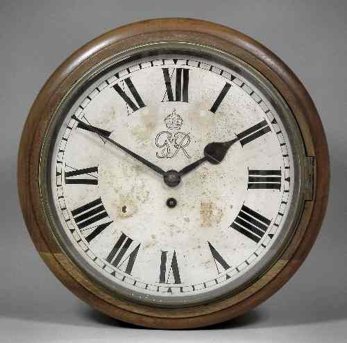 Appraisal: A th Century mahogany cased dial wall clock the ins