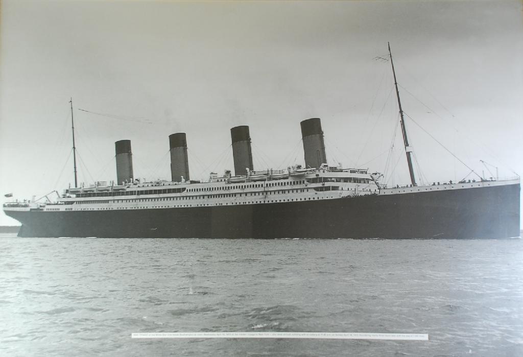 Appraisal: LARGE BLACK AND WHITE PHOTOGRAPHIC PRINT 'R M S TITANIC'