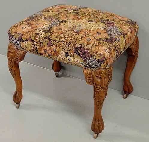 Appraisal: Baker Furniture Co carved mahogany stool in the Charleston style