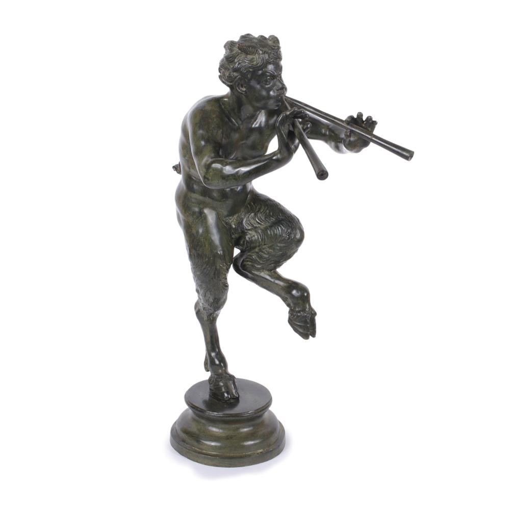 Appraisal: LARGE AFTER CLODION ITALIAN BRONZE FIGURE OF A MYTHOLOGICAL PAN