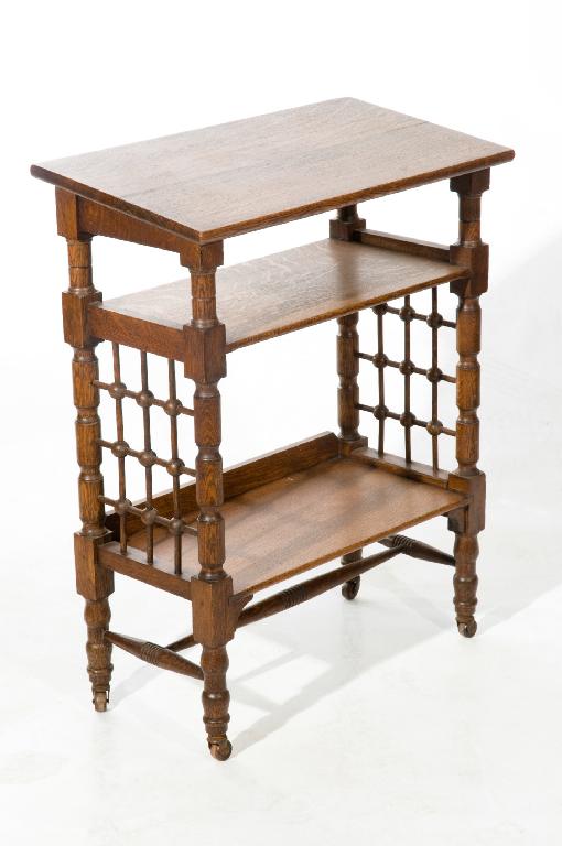 Appraisal: LIBERTY CO OAK ETAGERE designed by Leonard Wyburd the sloping