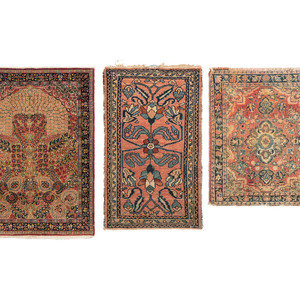 Appraisal: Three Persian Wool Area Rugs Early th Century Largest feet