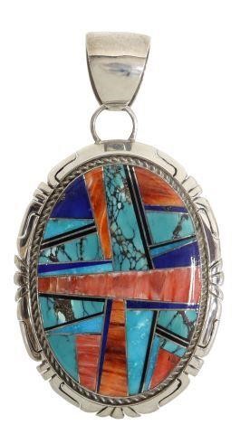 Appraisal: Native American sterling silver pendant signed Delvin John John Delvin