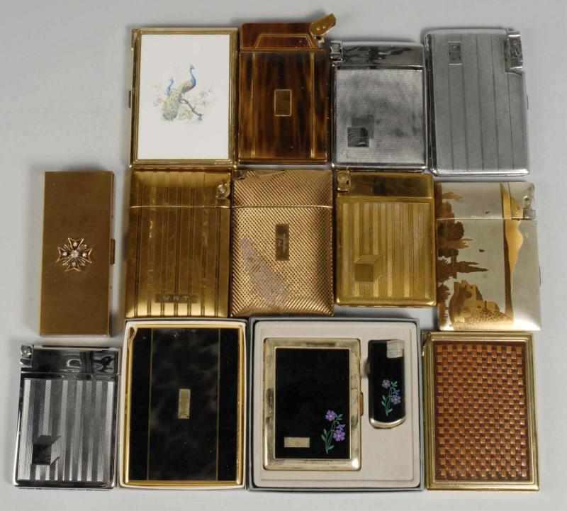 Appraisal: Lot of Cigarette Cases with Lighters Description Includes one Colibri