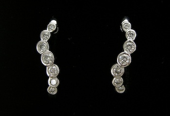 Appraisal: A Pair of White Gold and Diamond Earrings k white