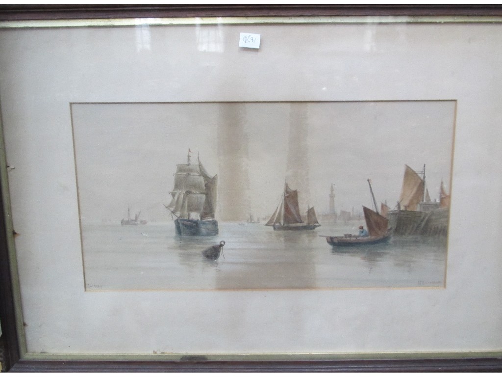 Appraisal: Watercolour 'Grimsby' signed J F Brennan