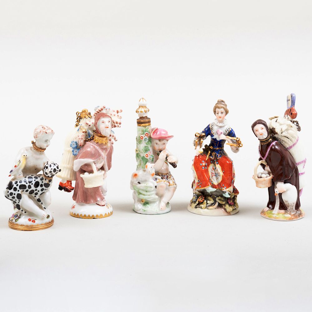 Appraisal: Two Chelsea Porcelain a Meissen Porcelain and Two English Porcelain