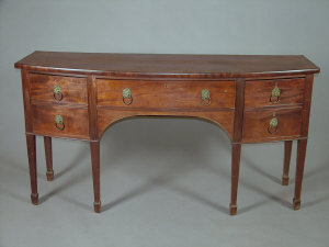 Appraisal: A George III mahogany bowfront sideboard late th century with