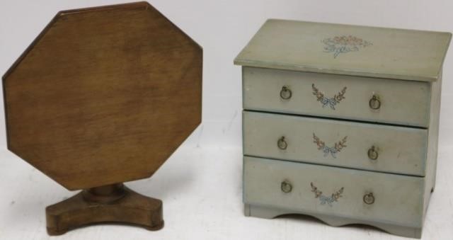 Appraisal: PIECE LOT OF HINGHAM MINIATURE FURNITURE TOINCLUDE A TIP-TOP OCTAGONAL