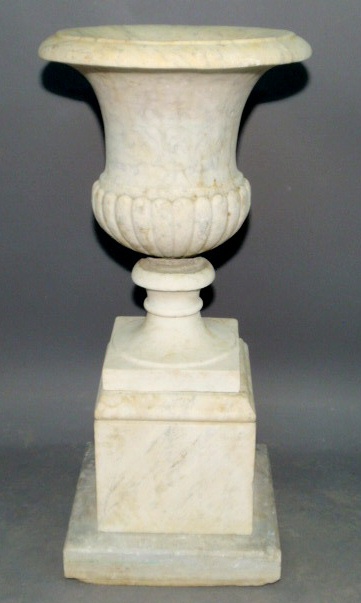 Appraisal: Marble three-part urn h x dia