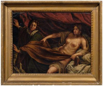 Appraisal: th century European School painting Joseph fleeing from Potiphar s