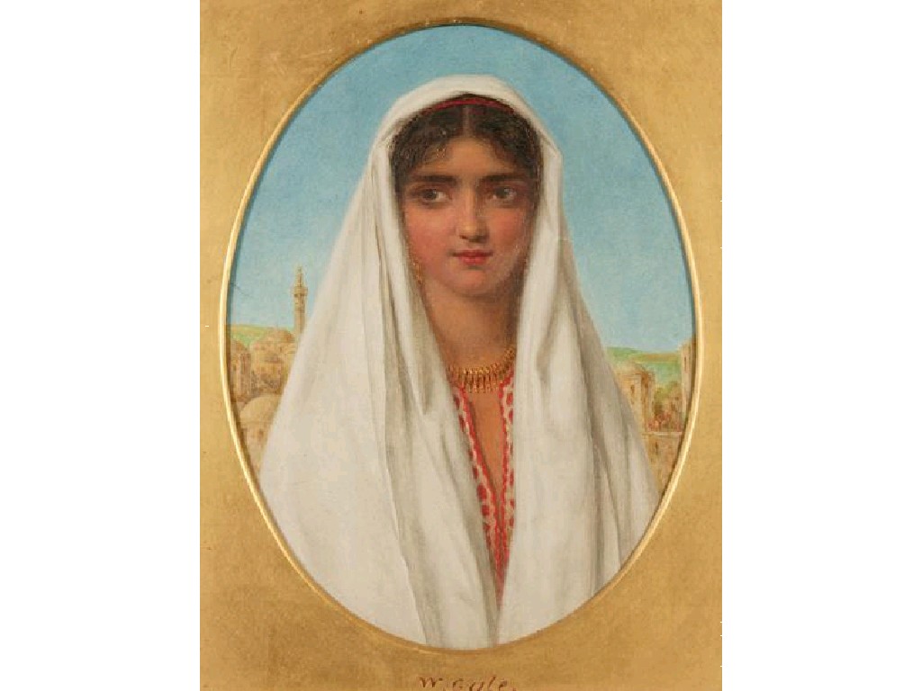 Appraisal: WILLIAM GALE A portrait of a young Indian woman monogrammed