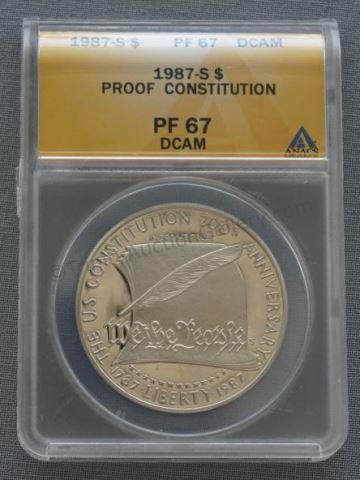 Appraisal: ANACS Grade Certified - Silver Proof Commemorative U S Constitution