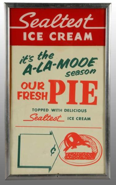 Appraisal: Reverse-on-Glass Sealtest Ice Cream Menu Board Description s to s