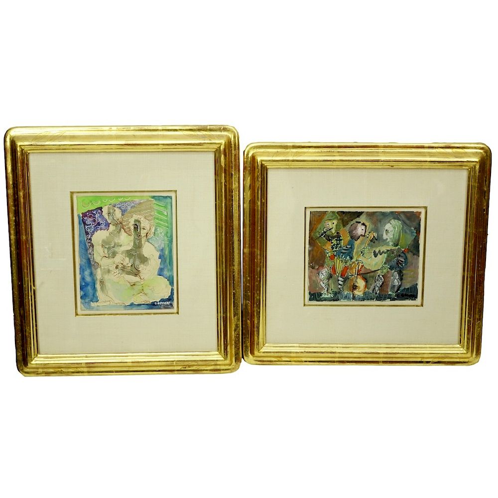 Appraisal: Gershon Rennert German - Two Watercolors Gershon Rennert German -