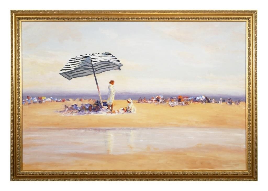 Appraisal: WILLIAM BERRA OIL ON CANVAS LARGEOil on canvas beach scene