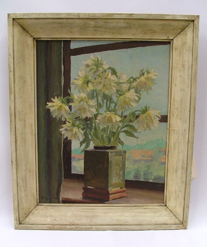 Appraisal: STILL LIFE OIL ON WOOD PANEL attributed to Francois R